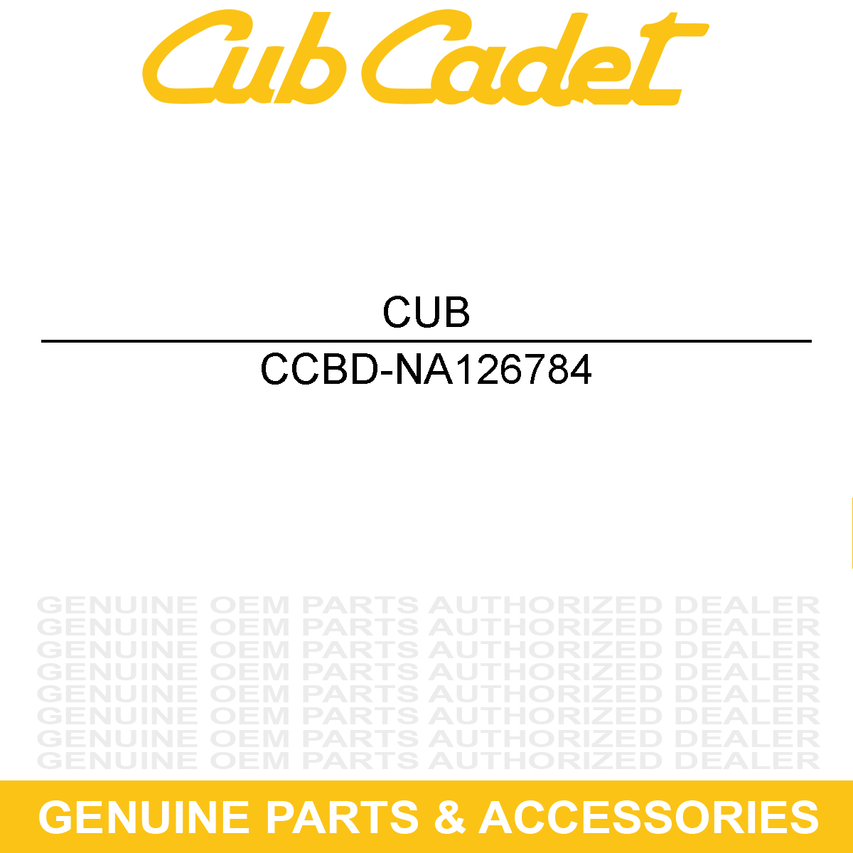 CUB CADET BD-NA126784 Cover