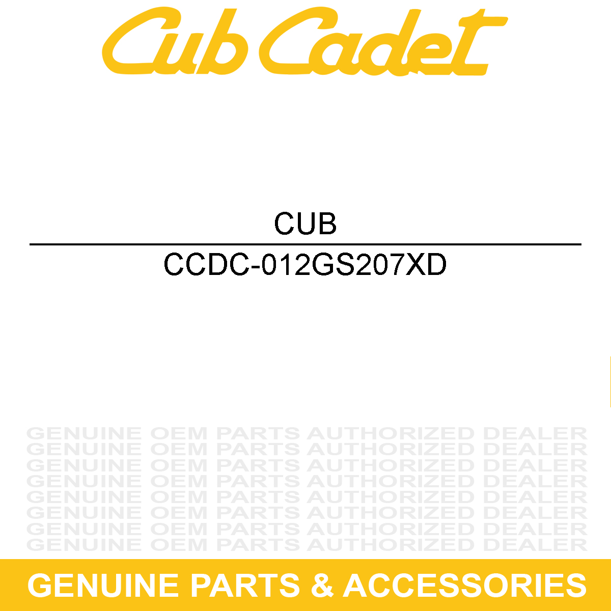 CUB CADET DC-012GS207XD Idler