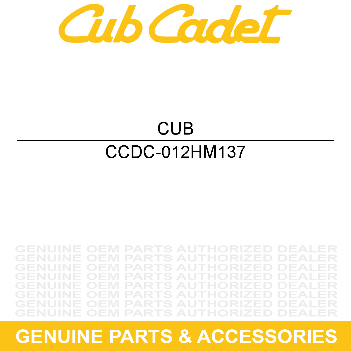CUB CADET DC-012HM137 Hardware