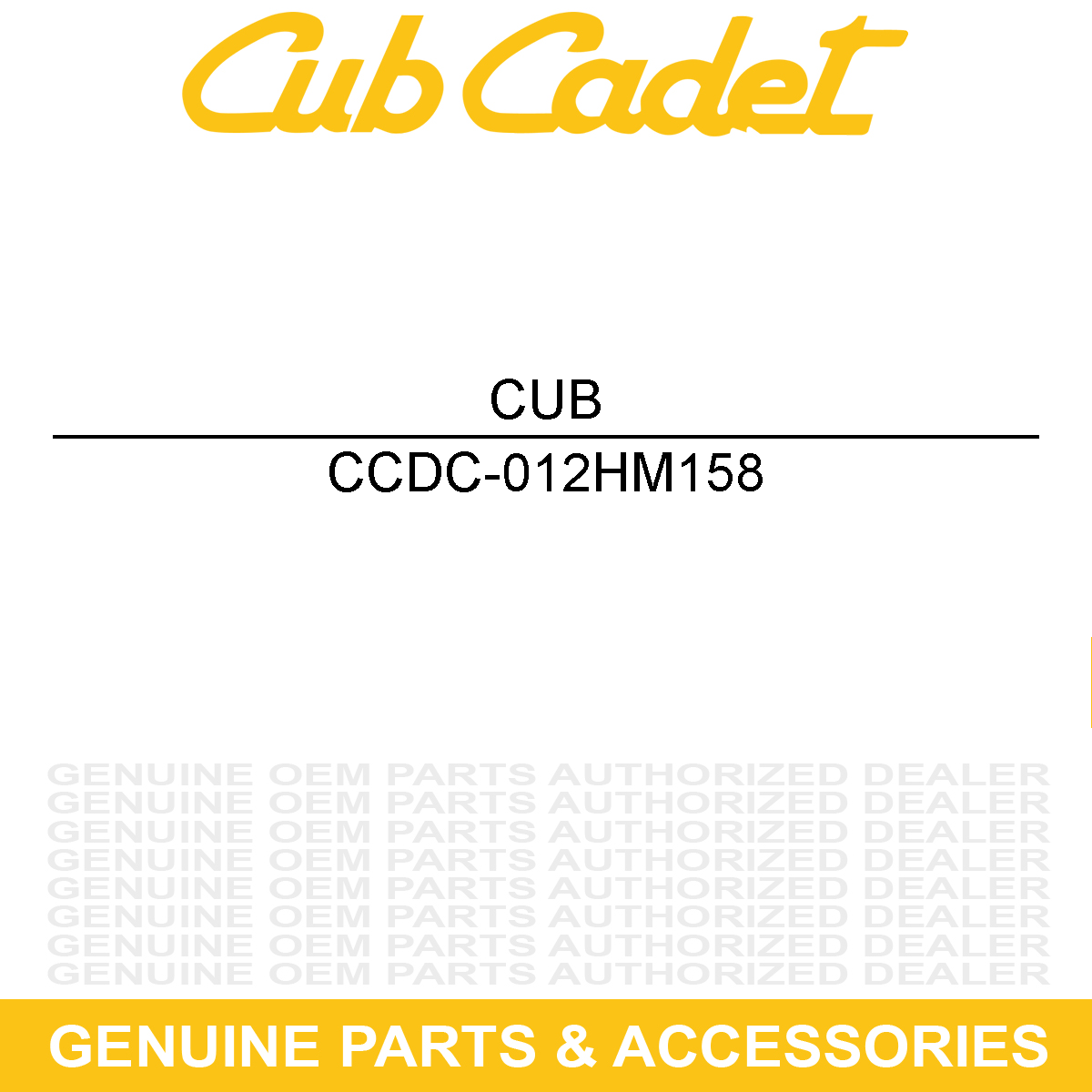 CUB CADET DC-012HM158 Hardware