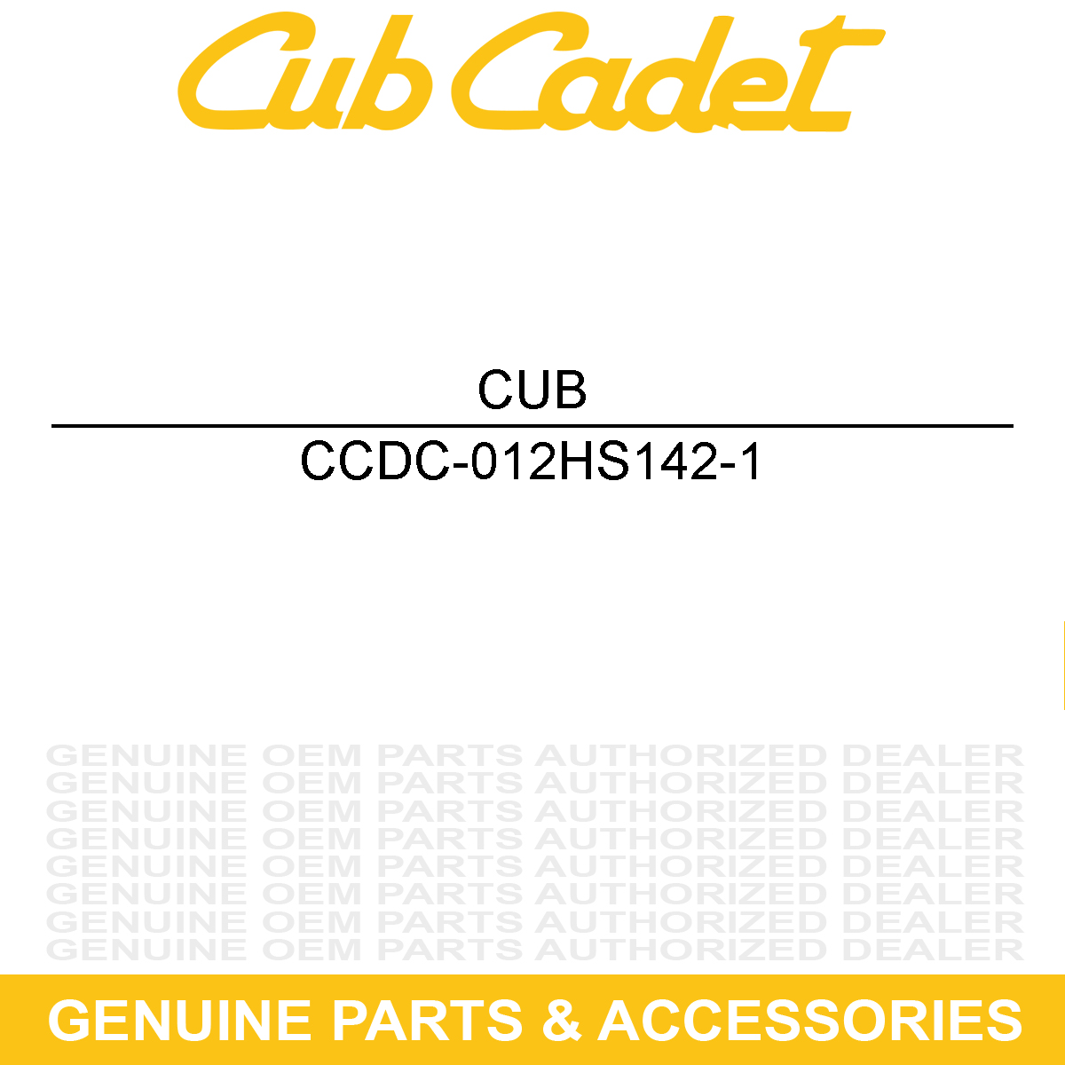 CUB CADET DC-012HS142-1 Cover