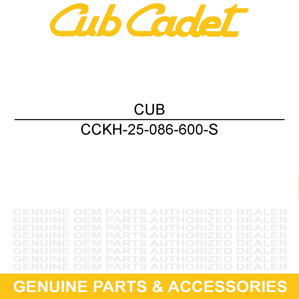 CUB CADET KH-25-086-600-S Hardware