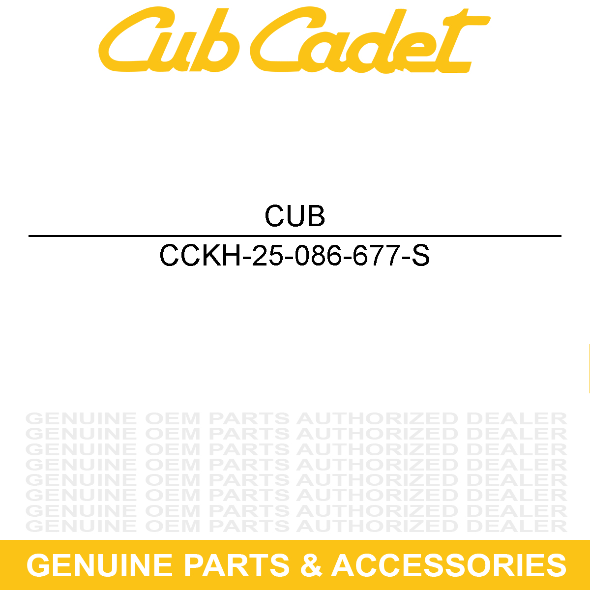 CUB CADET KH-25-086-677-S Bolt