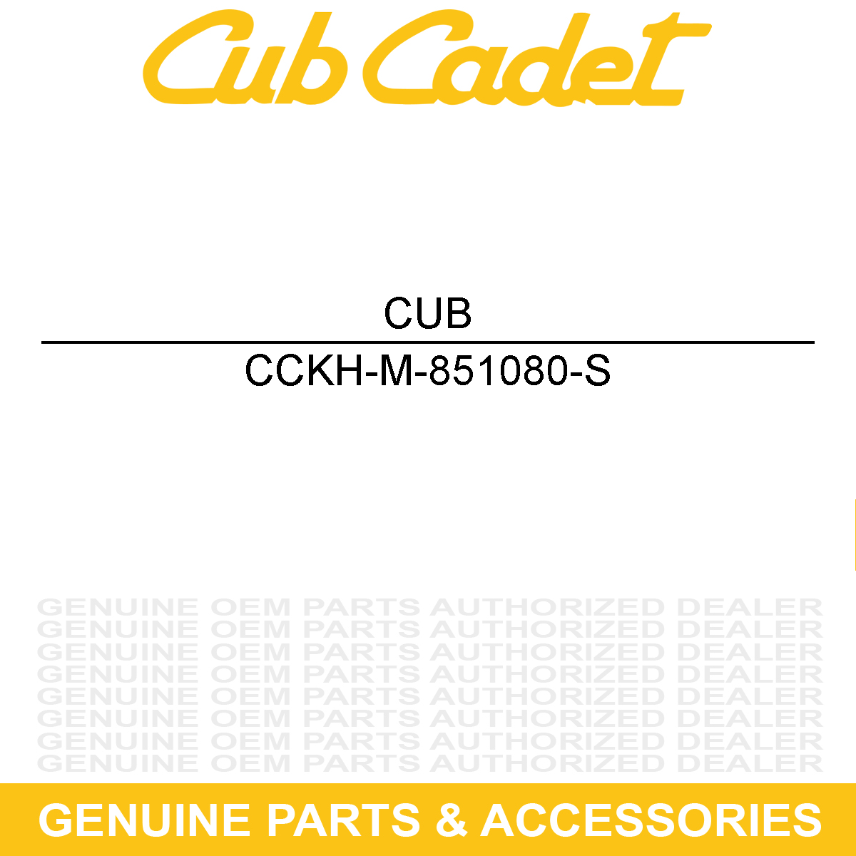 CUB CADET KH-M-851080-S Hardware