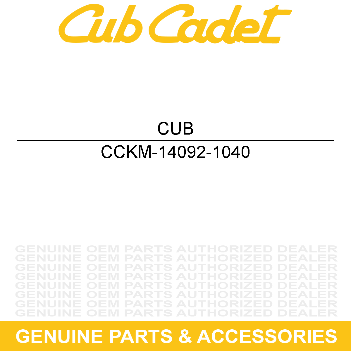 CUB CADET KM-14092-1040 Cover