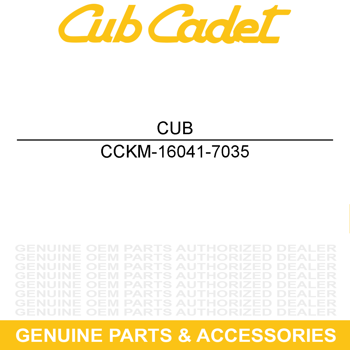 CUB CADET KM-16041-7035 Shaft
