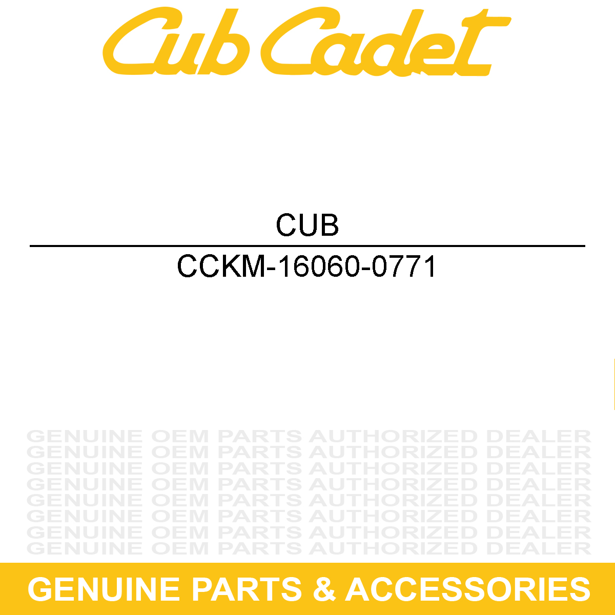 CUB CADET KM-16060-0771 Pipe
