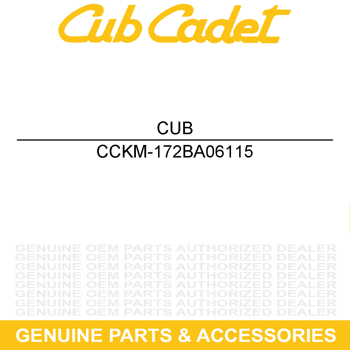 CUB CADET KM-172BA06115 Bolt