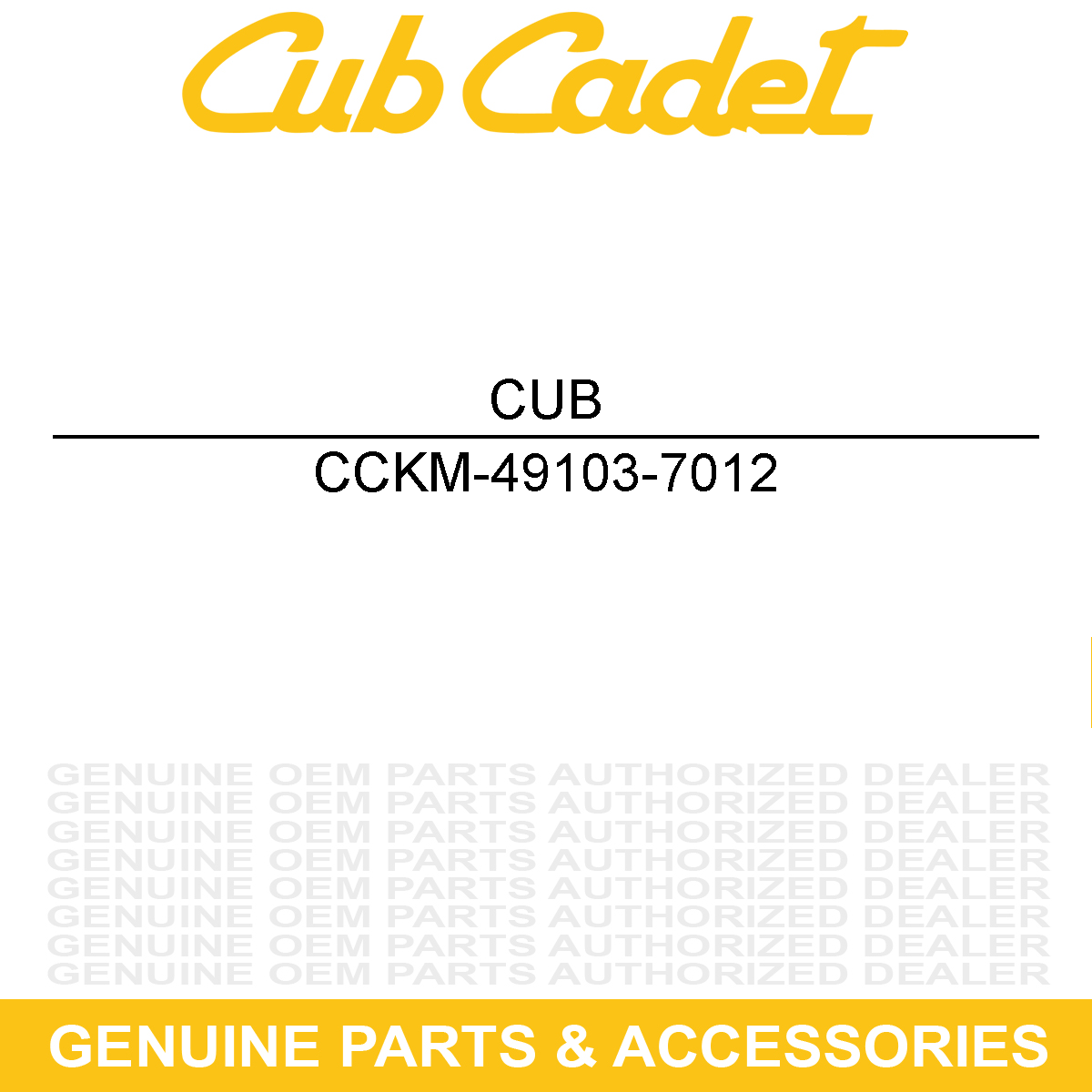 CUB CADET KM-49103-7012 Governor Arm