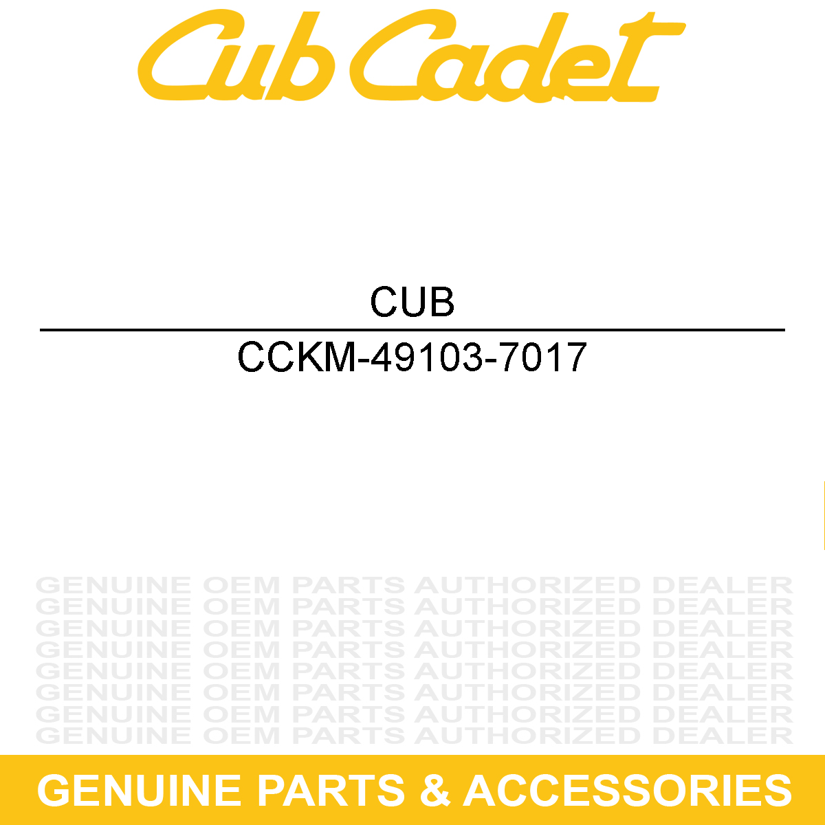 CUB CADET KM-49103-7017 Arm