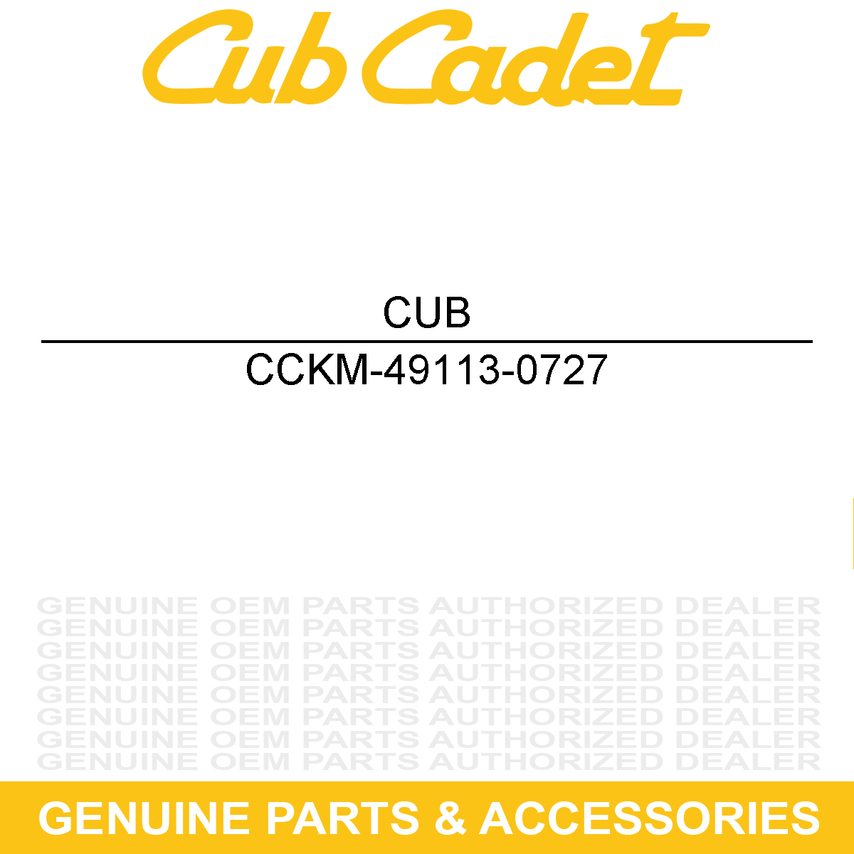 CUB CADET KM-49113-0727 Control Panel