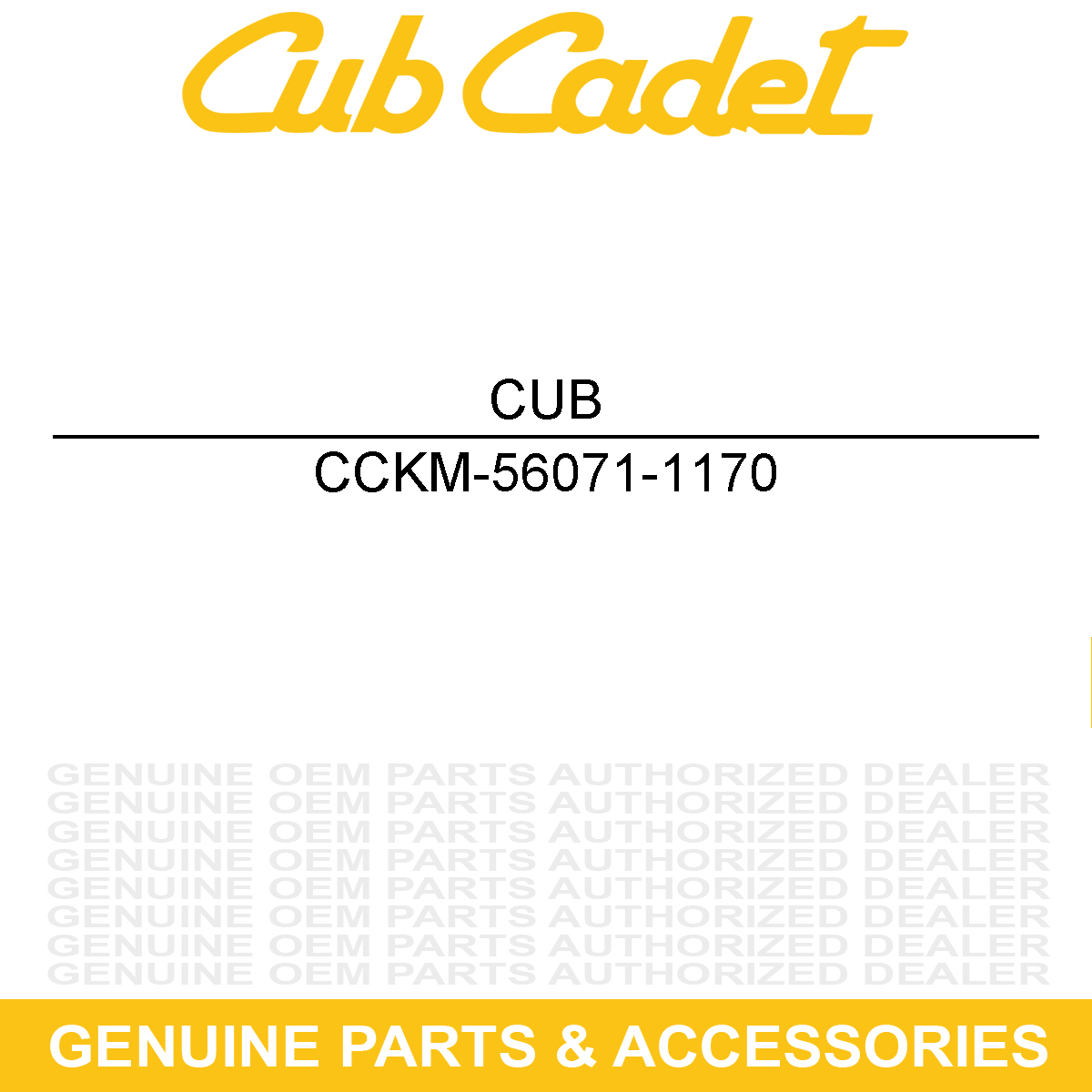 CUB CADET KM-56071-1170 Label