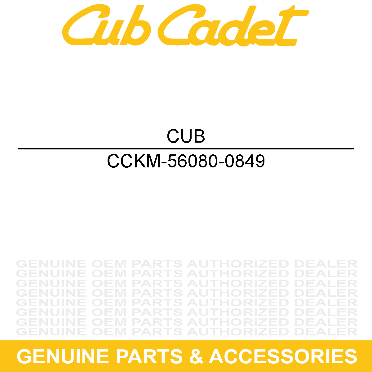 CUB CADET KM-56080-0849 Label
