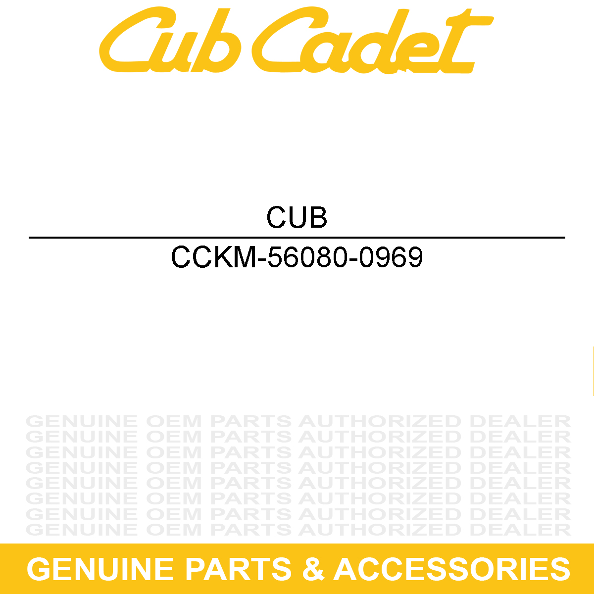 CUB CADET KM-56080-0969 Label