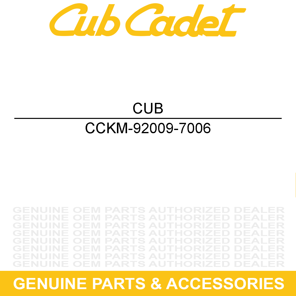 CUB CADET KM-92009-7006 Hardware