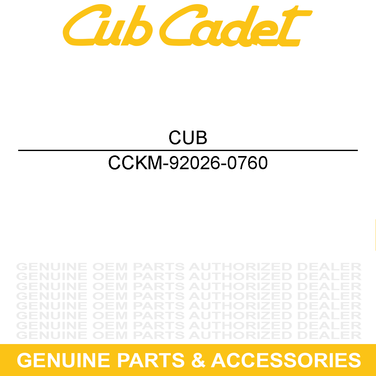 CUB CADET KM-92026-0760 Spacer