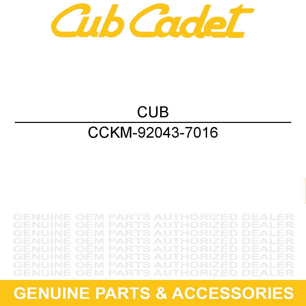 CUB CADET KM-92043-7016 Hardware