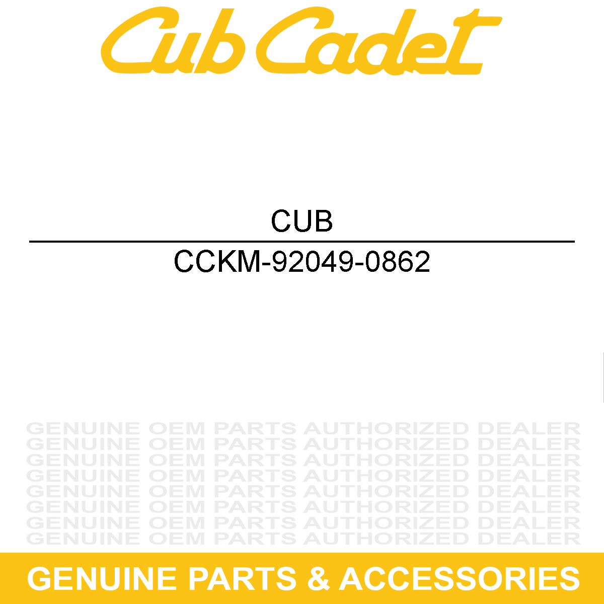CUB CADET KM-92049-0862 Seal