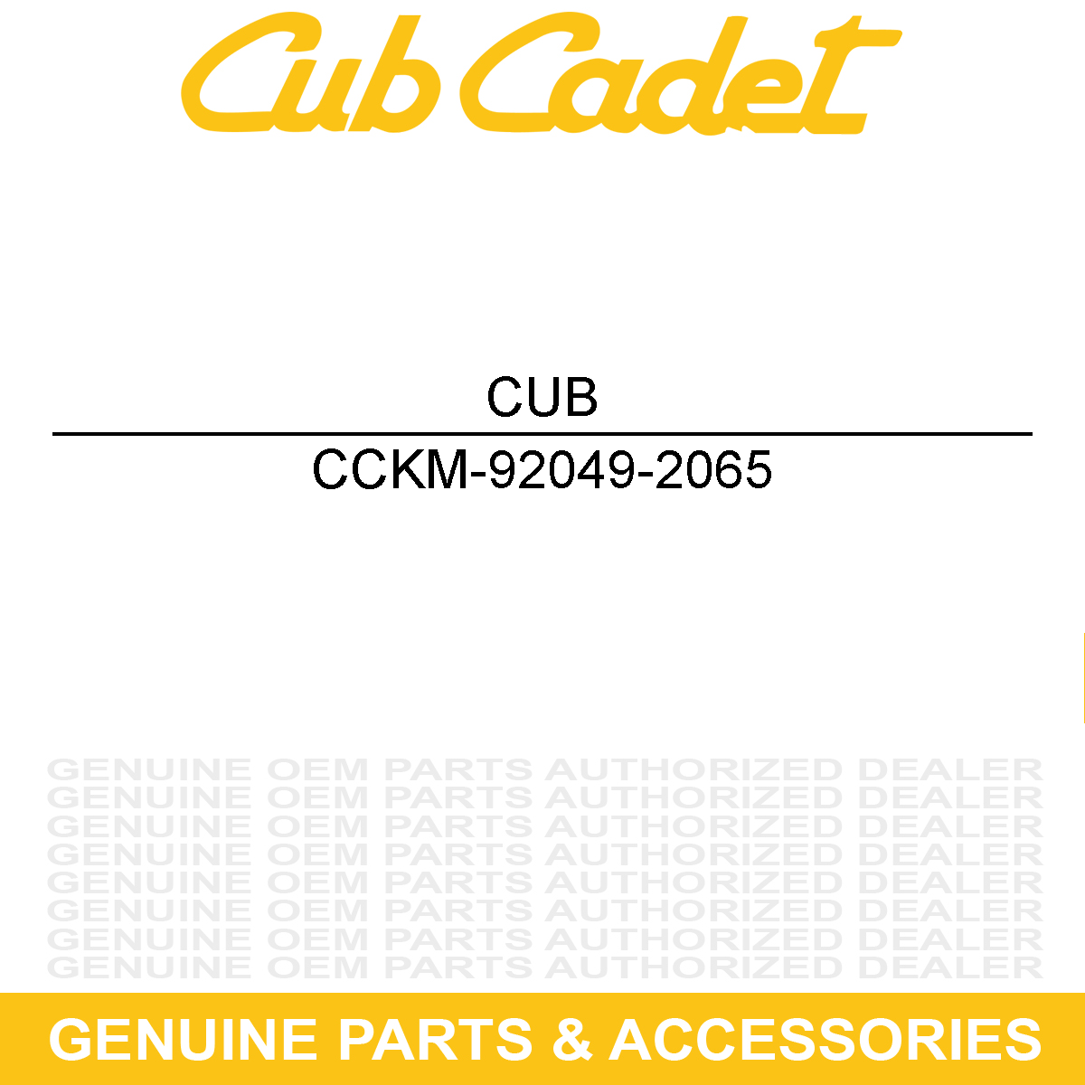 CUB CADET KM-92049-2065 Oil Seal
