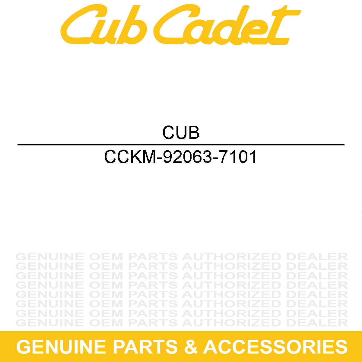 CUB CADET KM-92063-7101 Main Jet