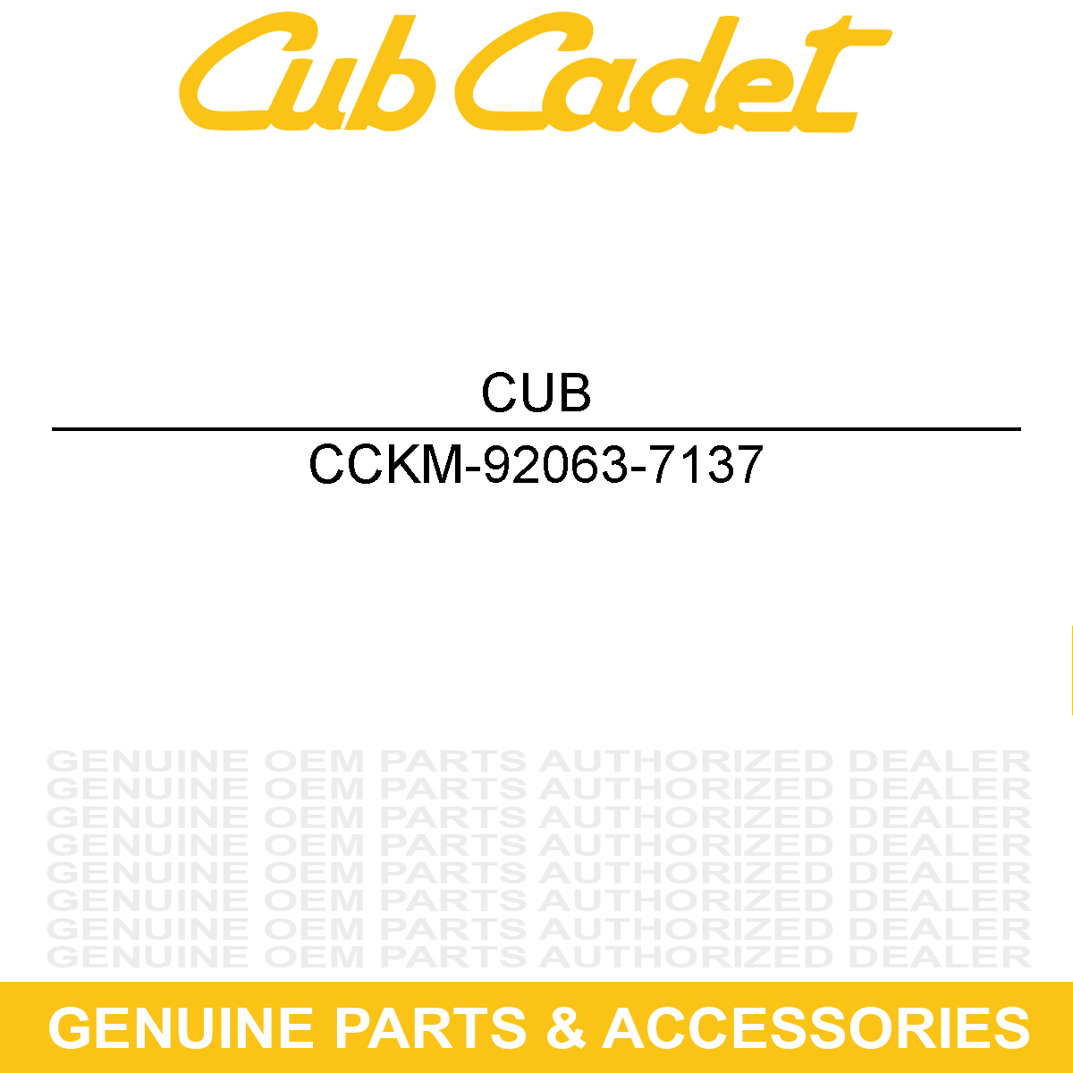 CUB CADET KM-92063-7137 Main Jet