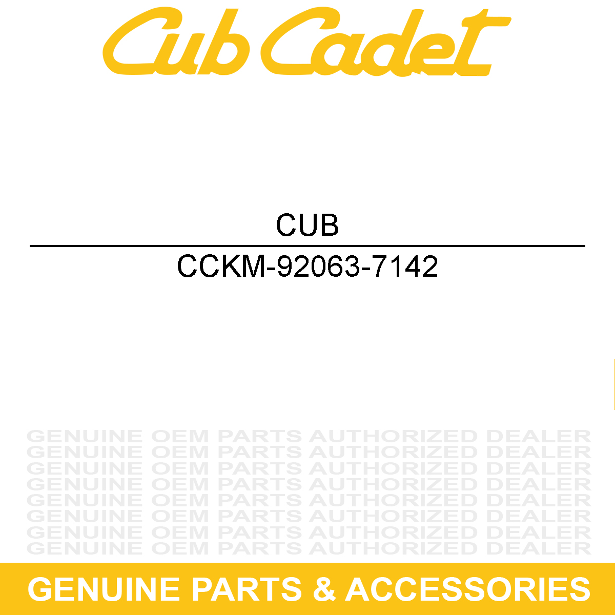 CUB CADET KM-92063-7142 Main Jet
