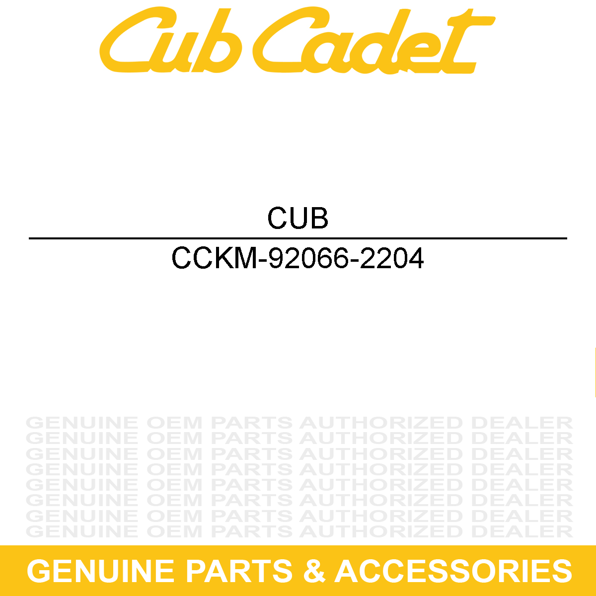 CUB CADET KM-92066-2204 Oil Plug