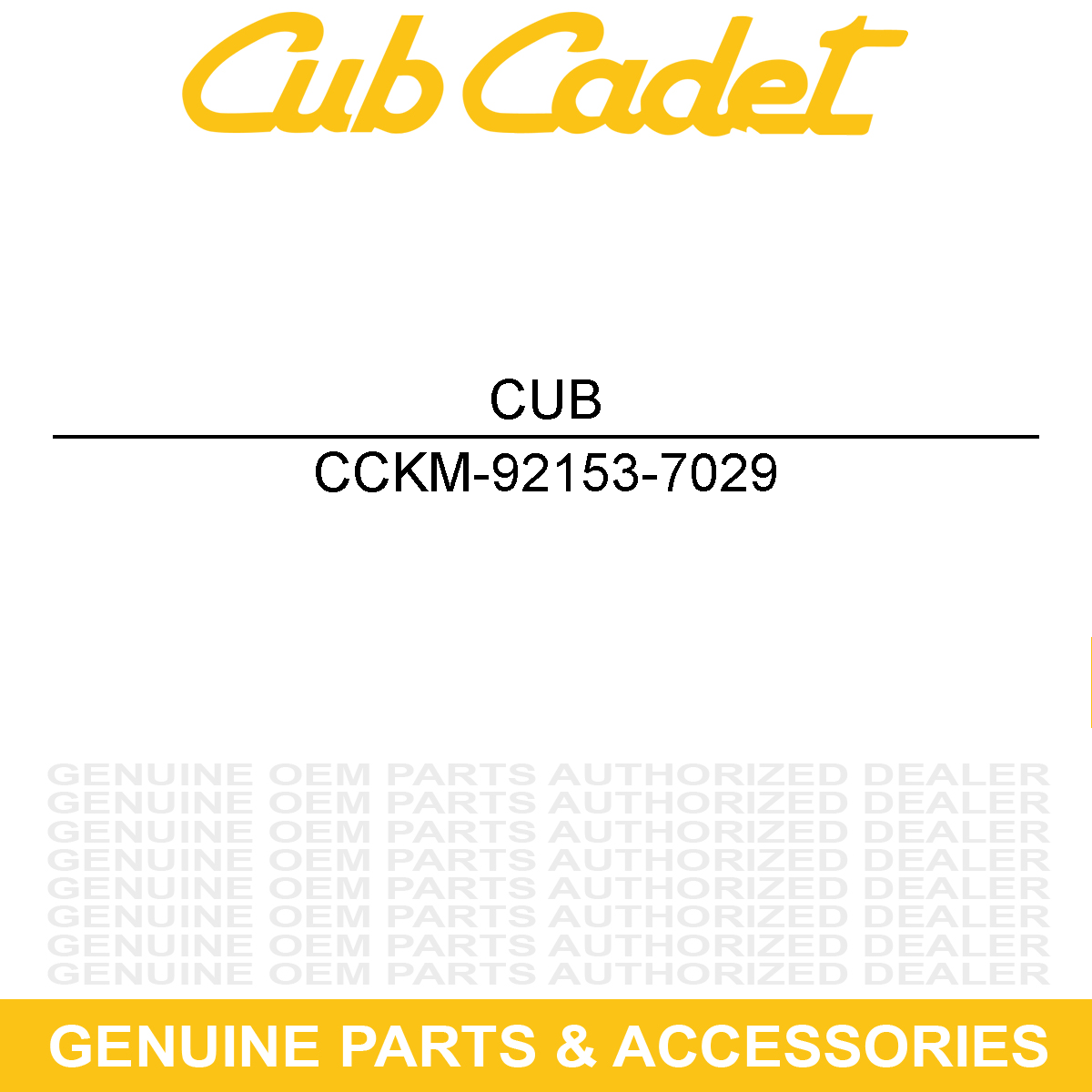 CUB CADET KM-92153-7029 Hardware