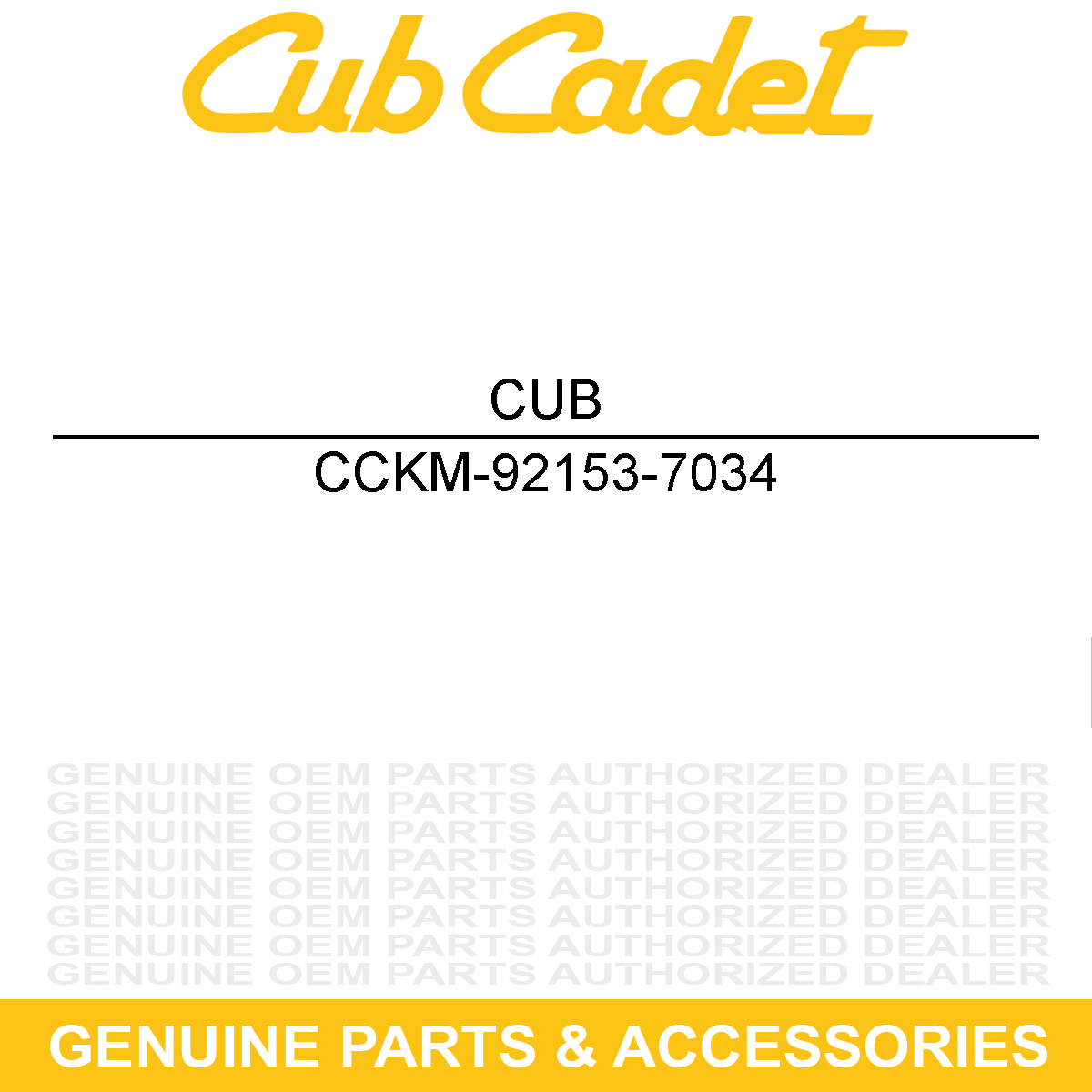 CUB CADET KM-92153-7034 Bolt