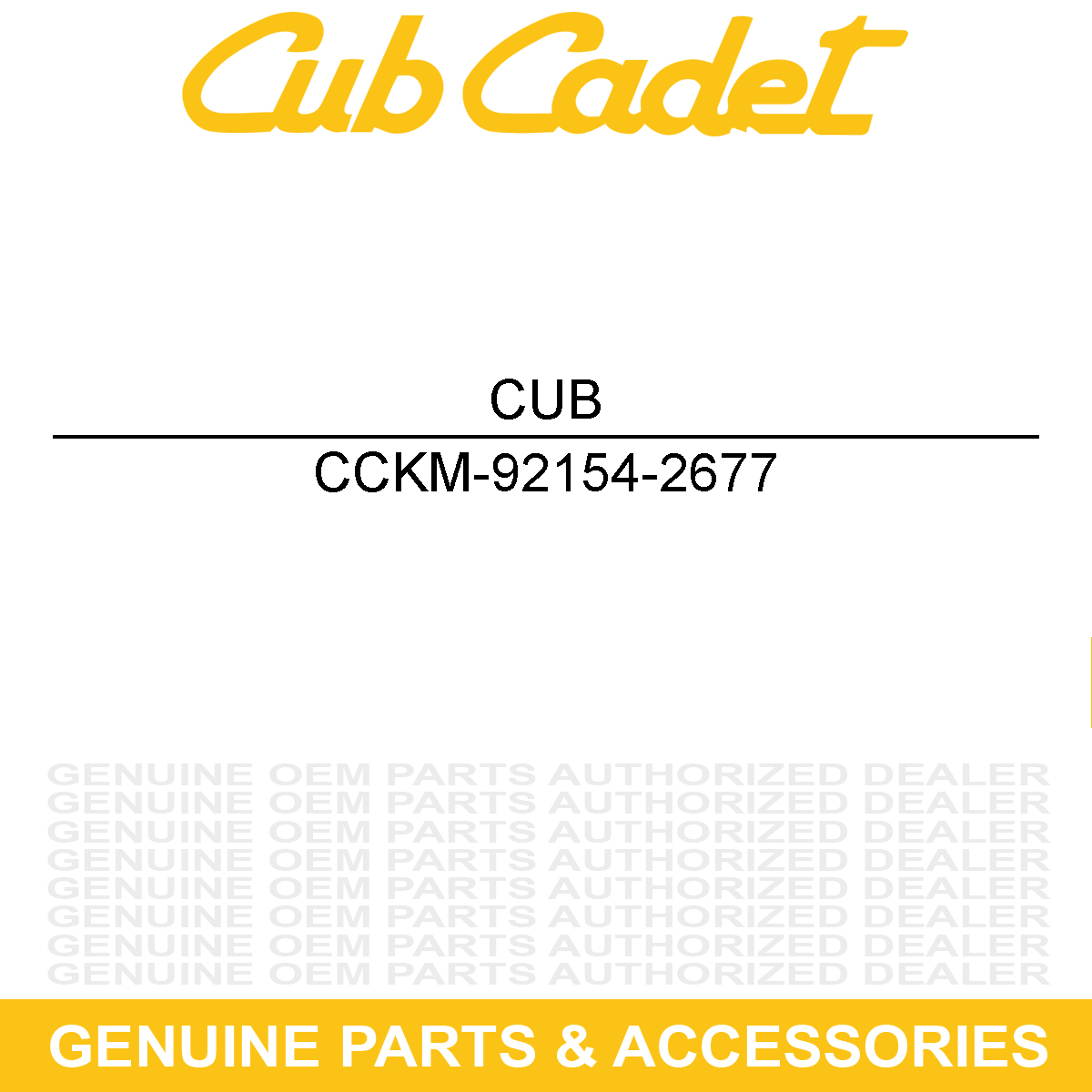 CUB CADET KM-92154-2677 Hardware