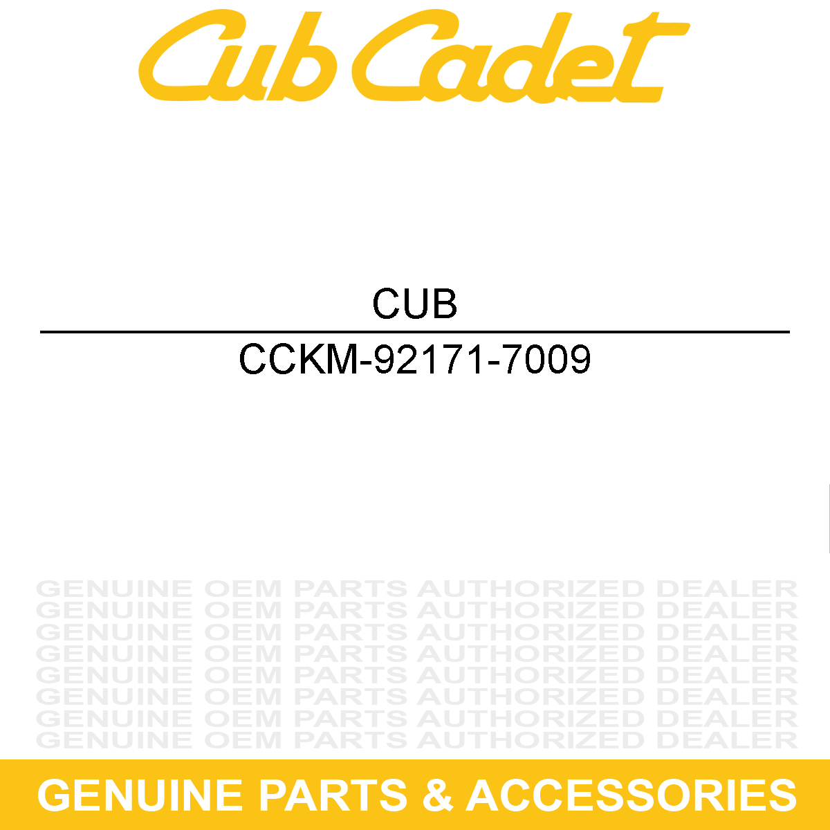 CUB CADET KM-92171-7009 Hardware