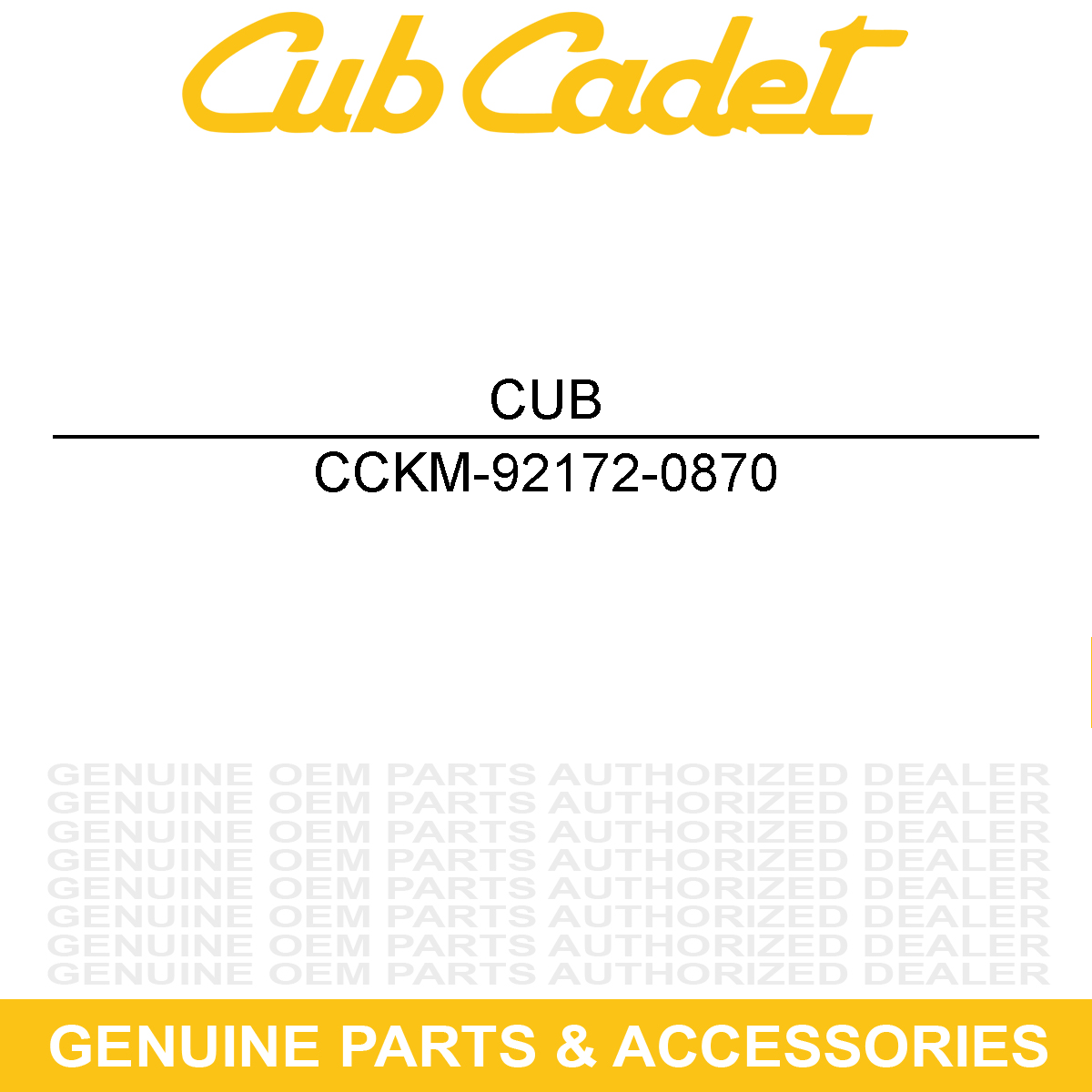 CUB CADET KM-92172-0870 Hardware