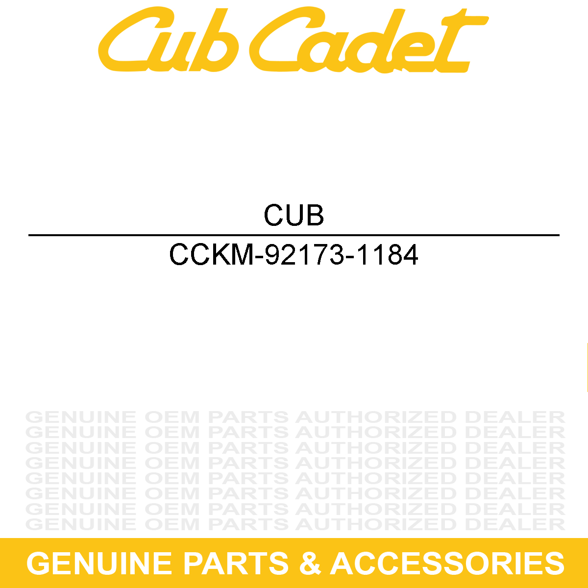 CUB CADET KM-92173-1184 Hardware