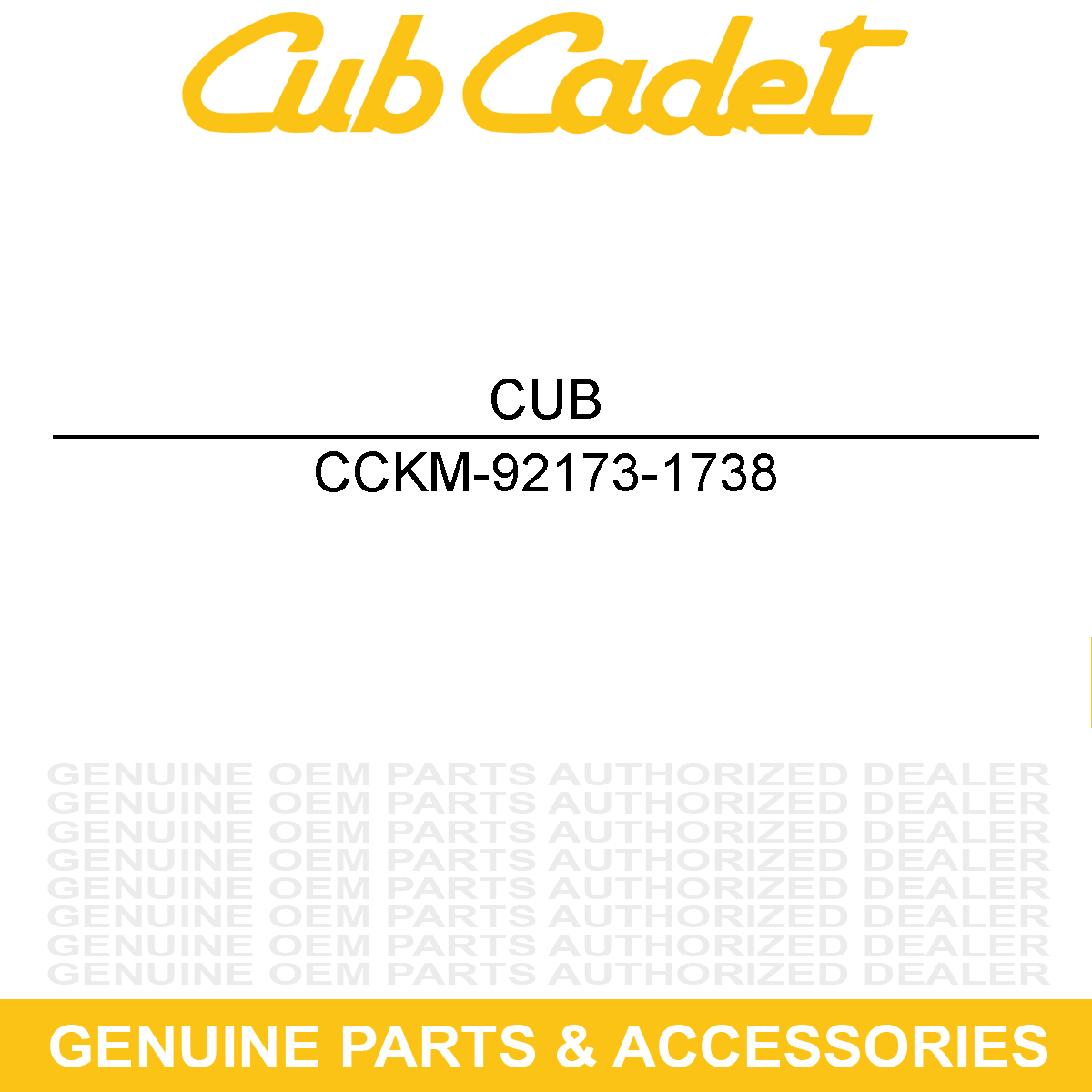 CUB CADET KM-92173-1738 Hardware