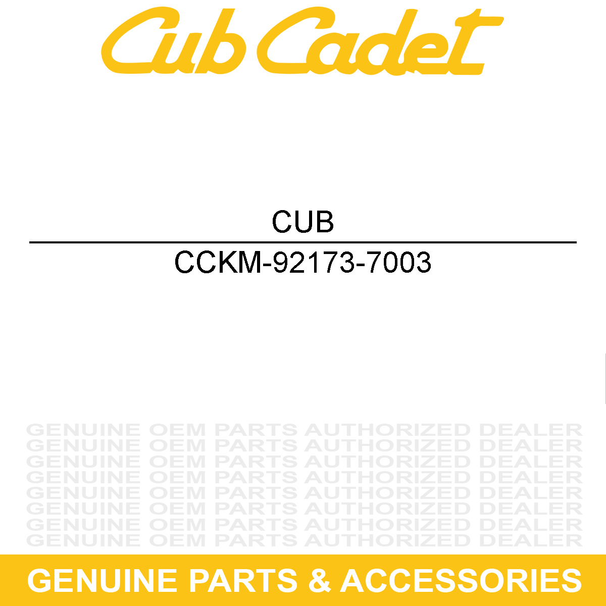 CUB CADET KM-92173-7003 Hardware