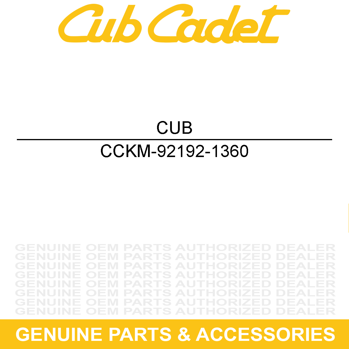 CUB CADET KM-92192-1360 Tube
