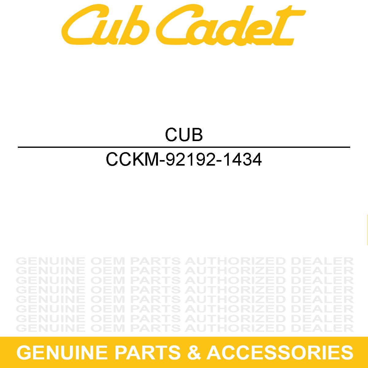 CUB CADET KM-92192-1434 Tube
