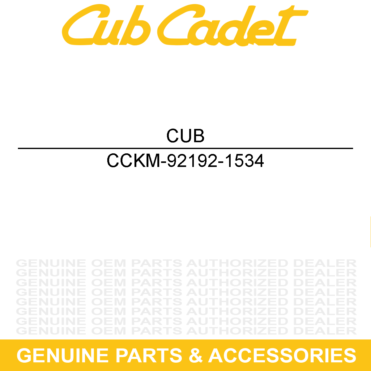 CUB CADET KM-92192-1534 Tube