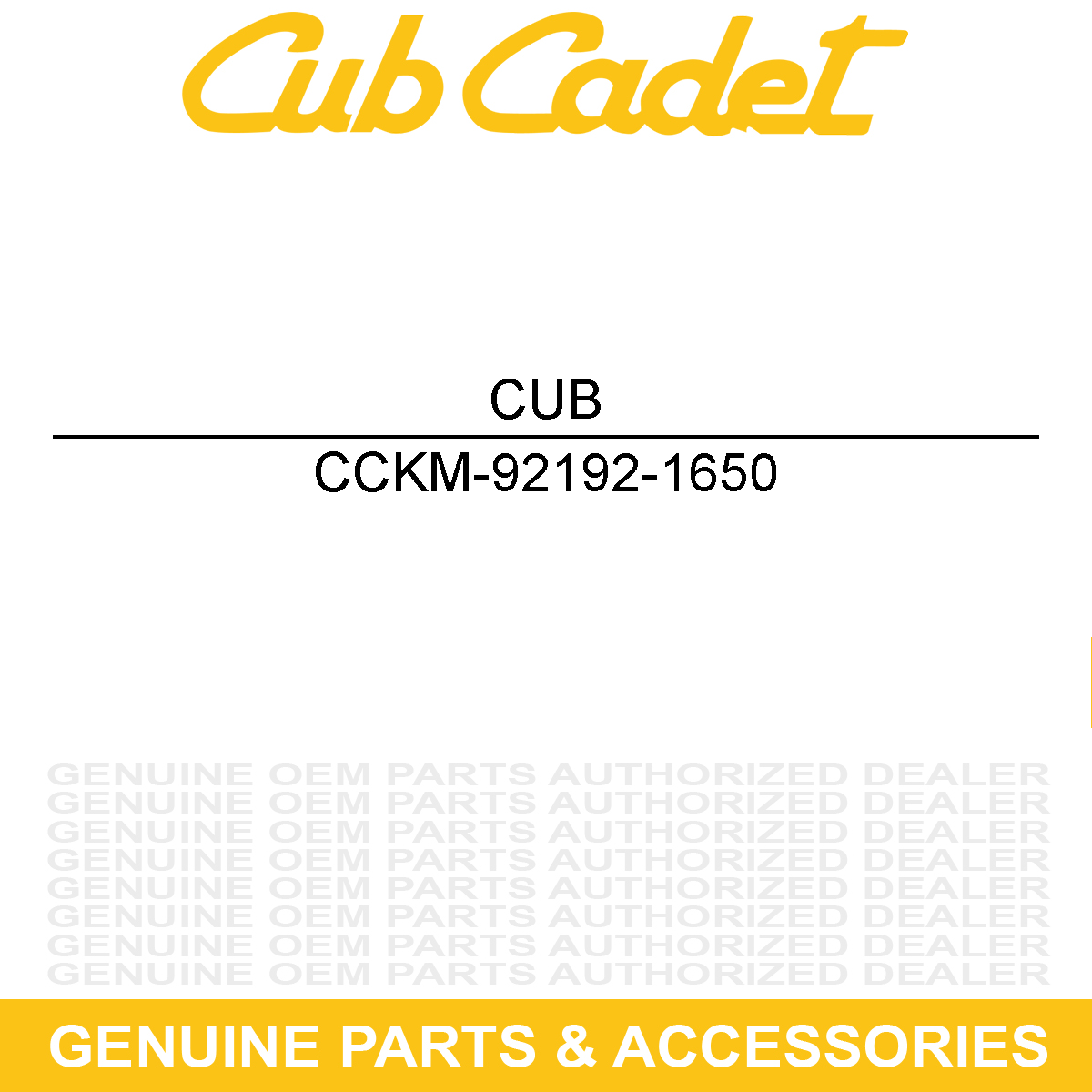 CUB CADET KM-92192-1650 Tube