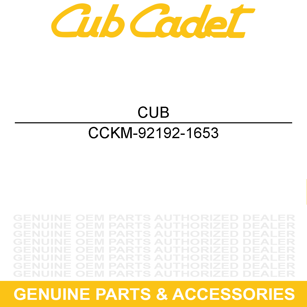 CUB CADET KM-92192-1653 Tube