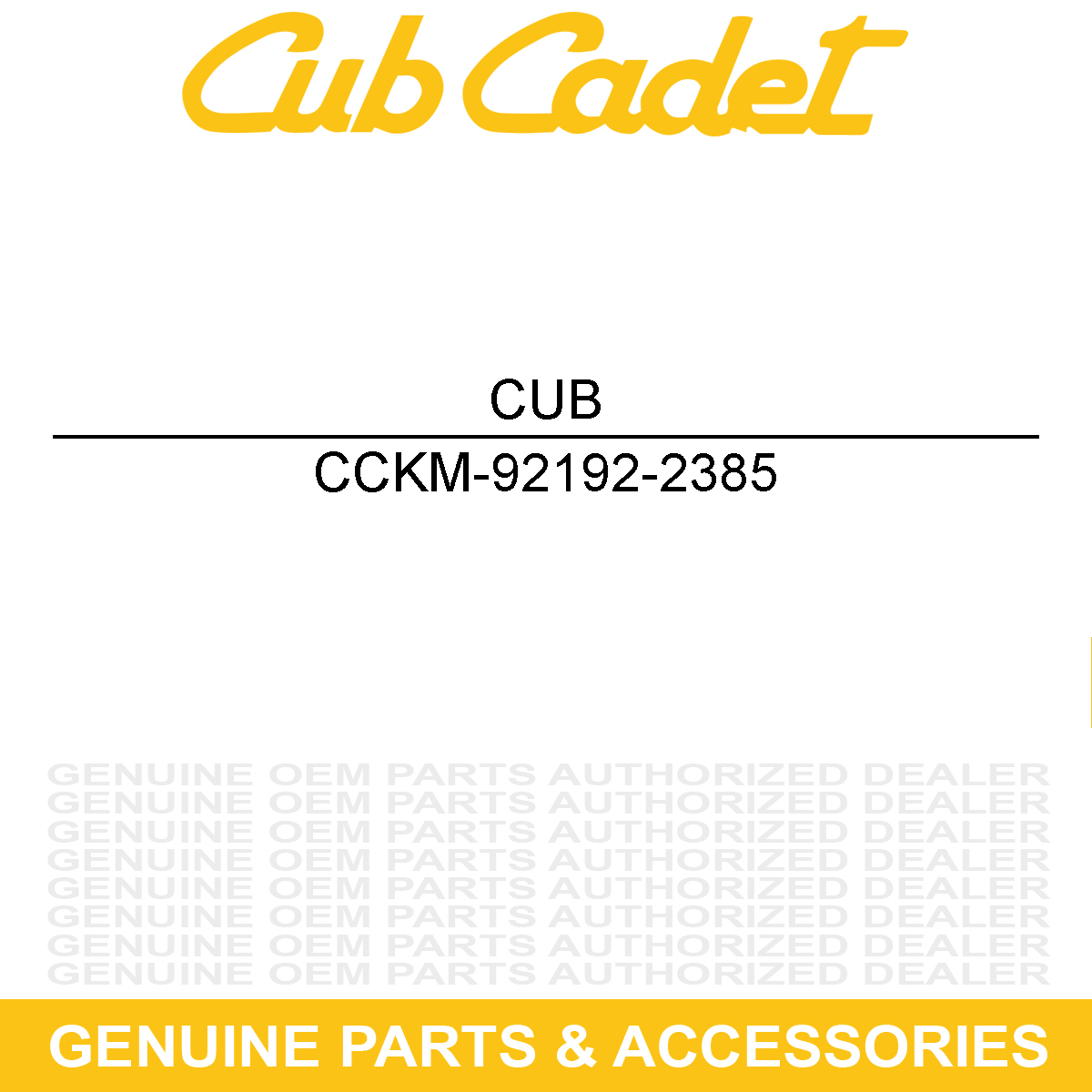 CUB CADET KM-92192-2385 Tube