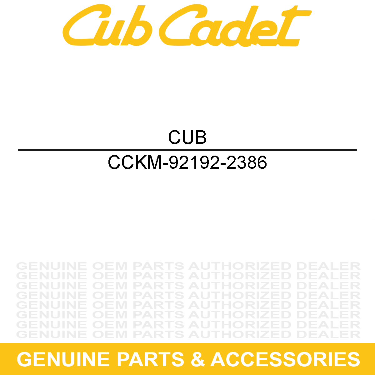 CUB CADET KM-92192-2386 Tube