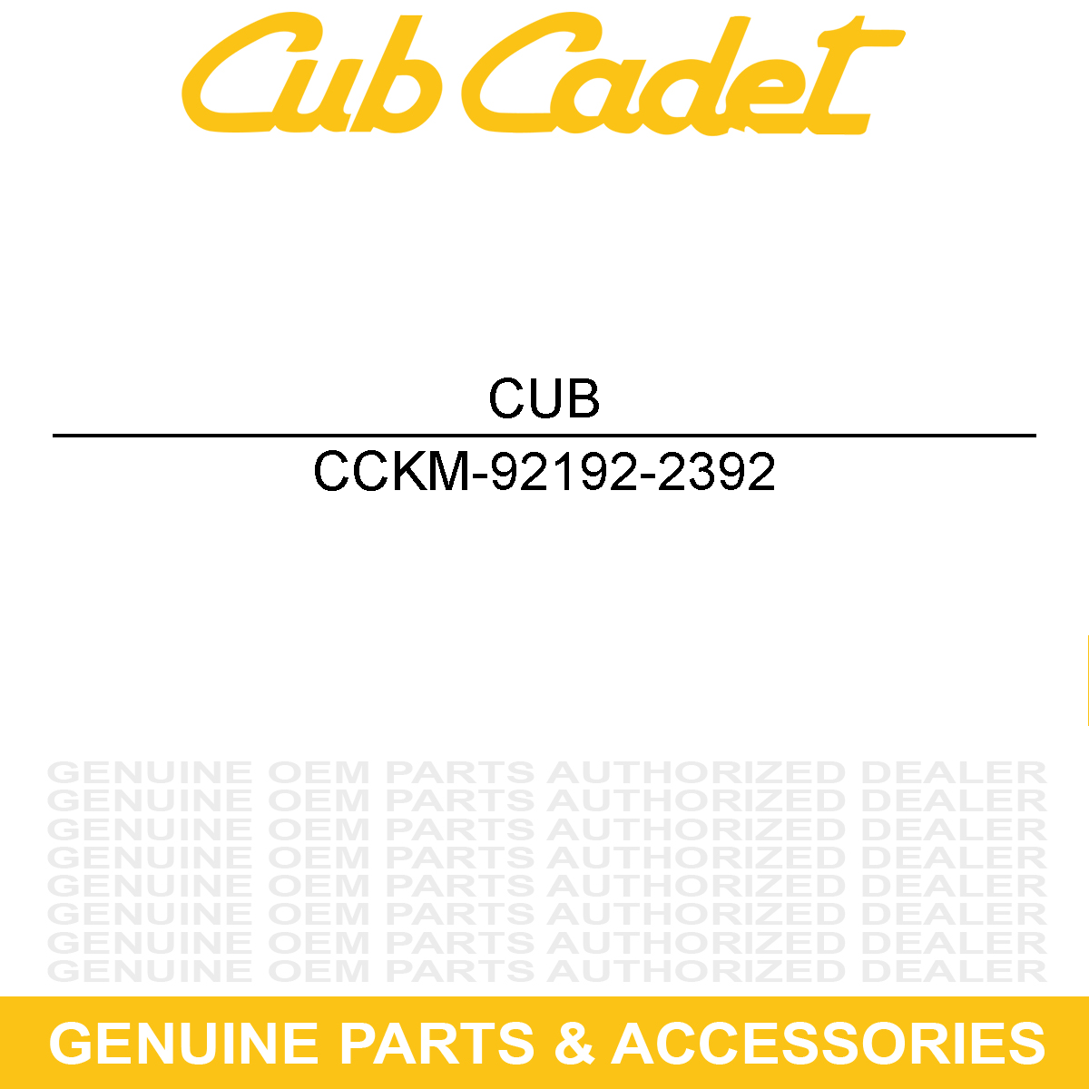CUB CADET KM-92192-2392 Tube