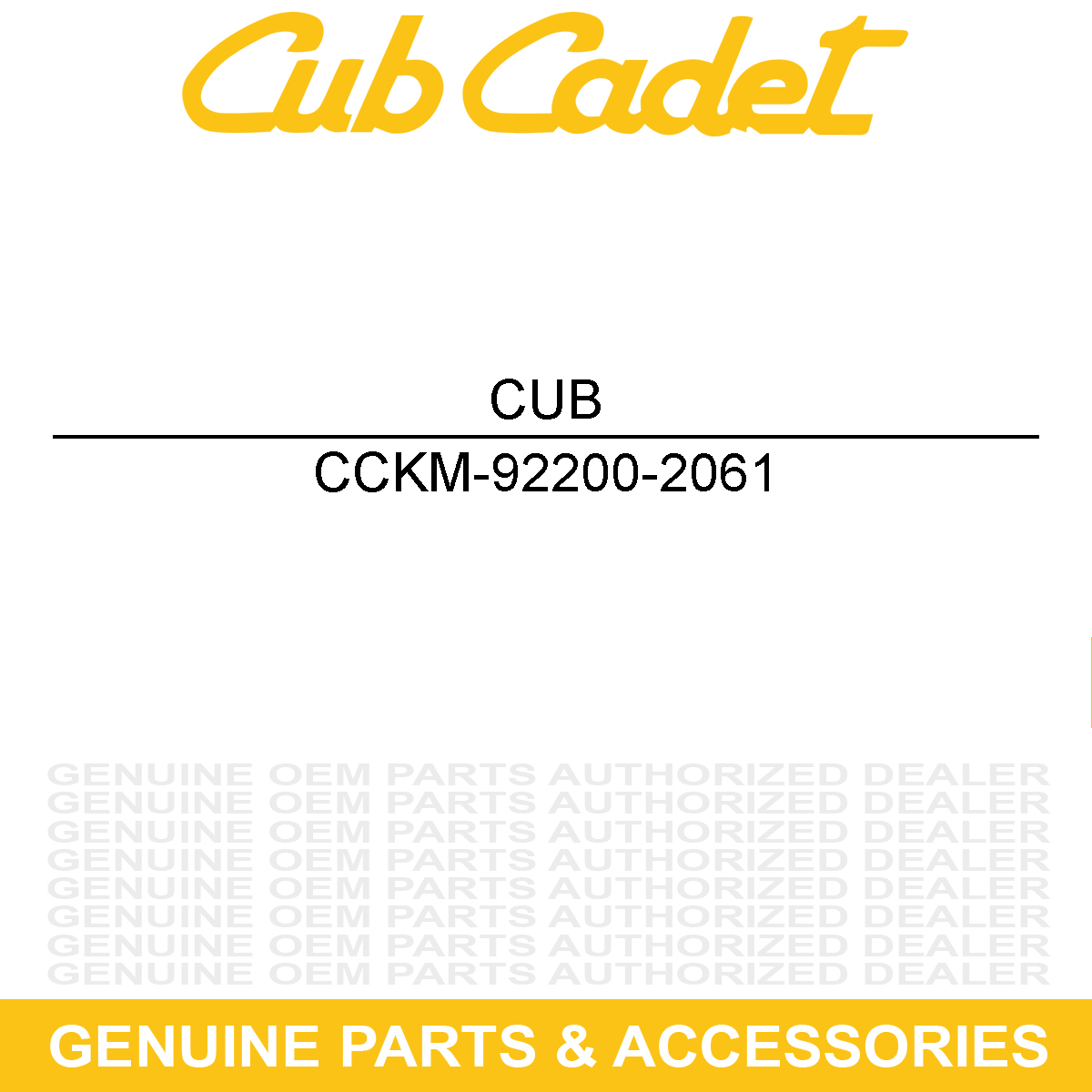CUB CADET KM-92200-2061 Hardware