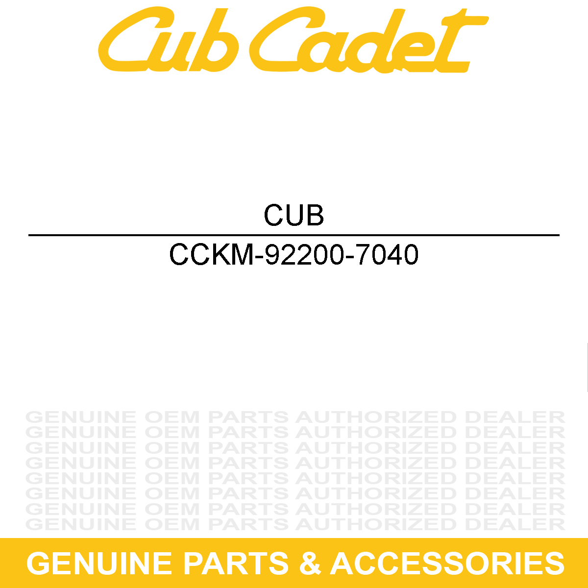 CUB CADET KM-92200-7040 Washer