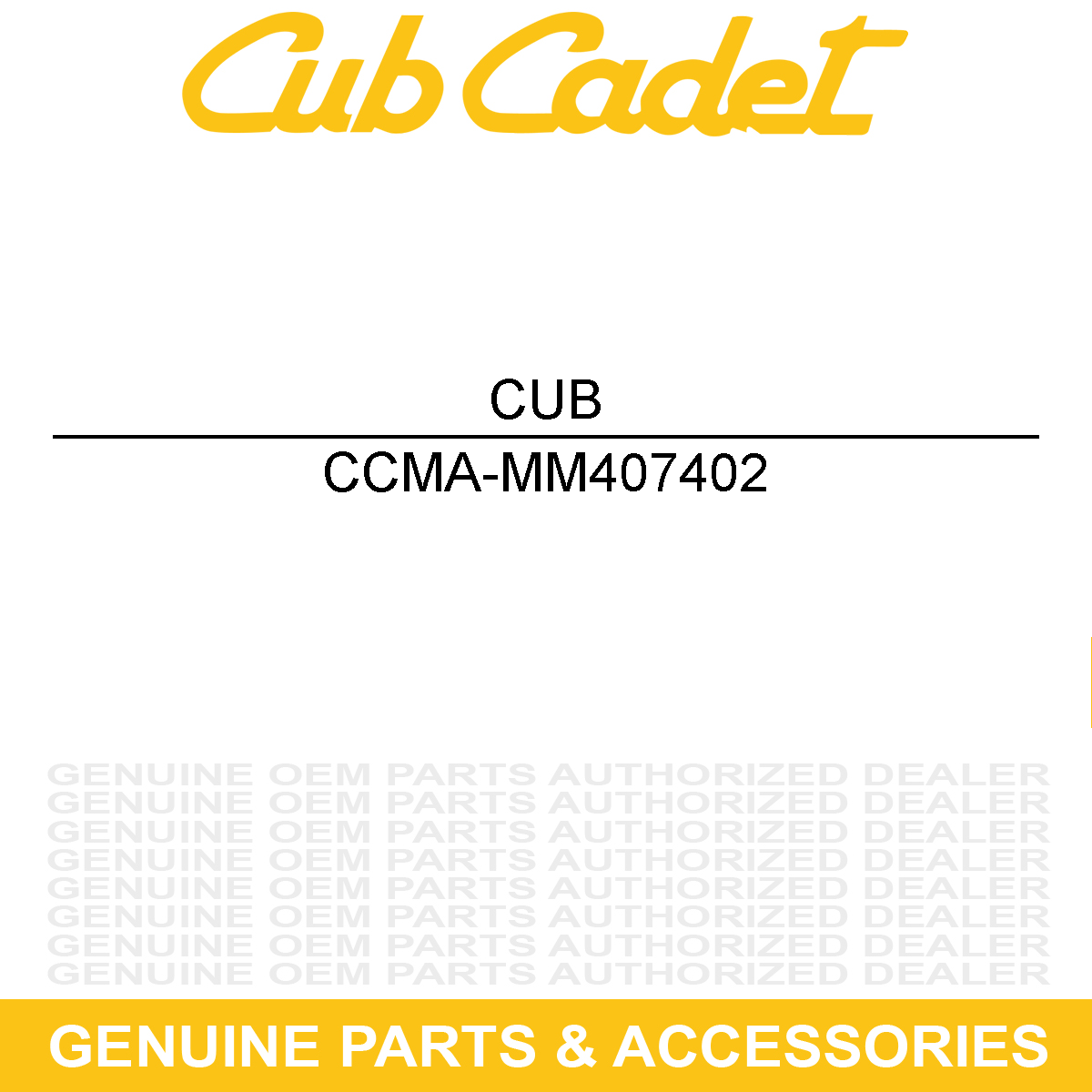 CUB CADET MA-MM407402 Water Pump