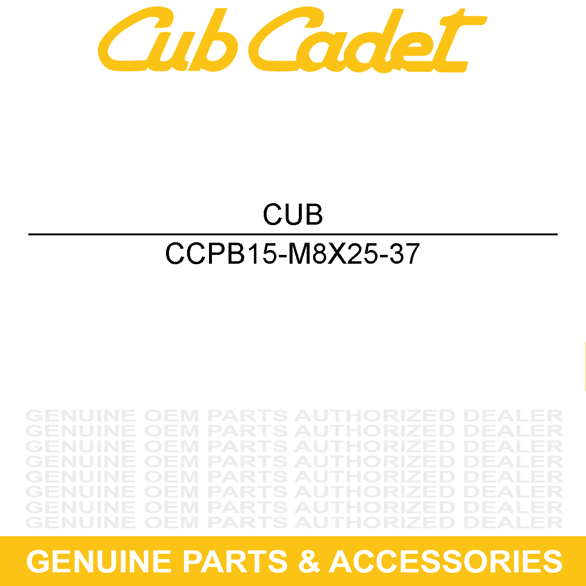 CUB CADET PB15-M8X25-37 Hardware