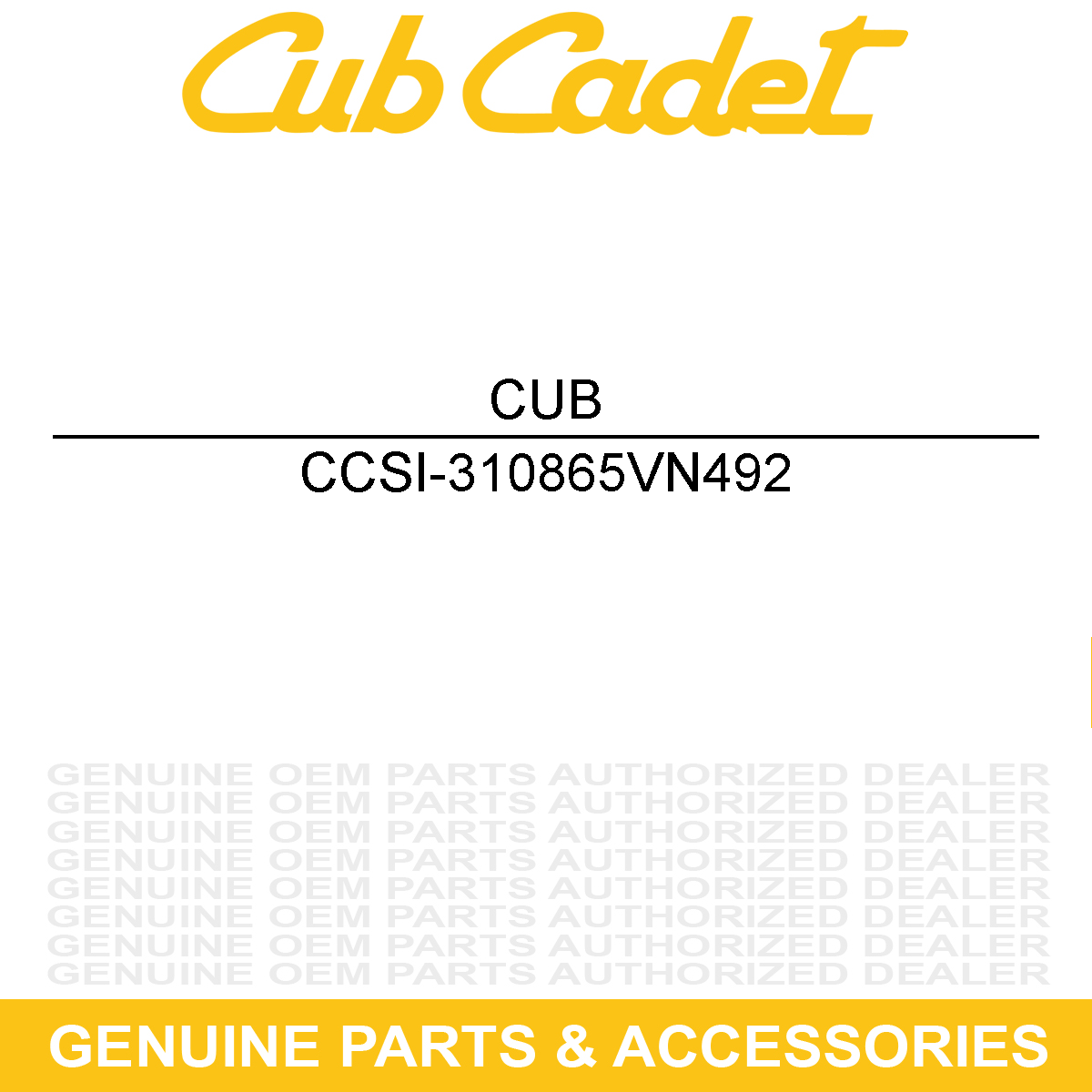 CUB CADET SI-310865VN492 Cushion Cover