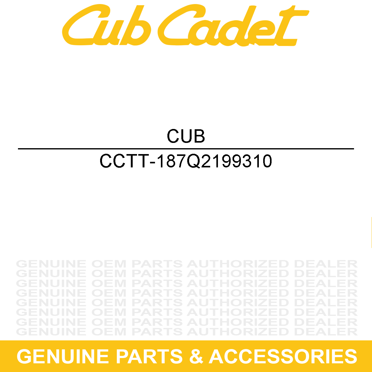 CUB CADET TT-187Q2199310 Oil Change Kit