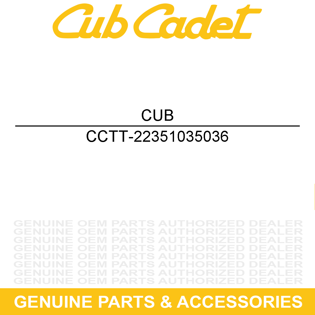 CUB CADET TT-22351035036 Hardware